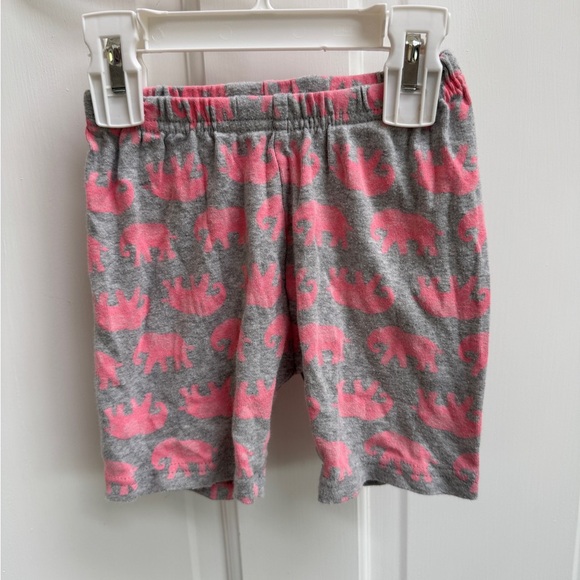Crazy 8 3T Girls Gray and Pink Elephant Patterned Bermuda Shorts - Picture 1 of 4